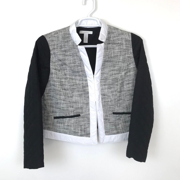 Chico's Jackets & Blazers - Chicos Black White Trim Tweed Jacket 1 Medium 8